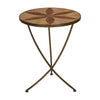 Elm Wood Iron Side Table