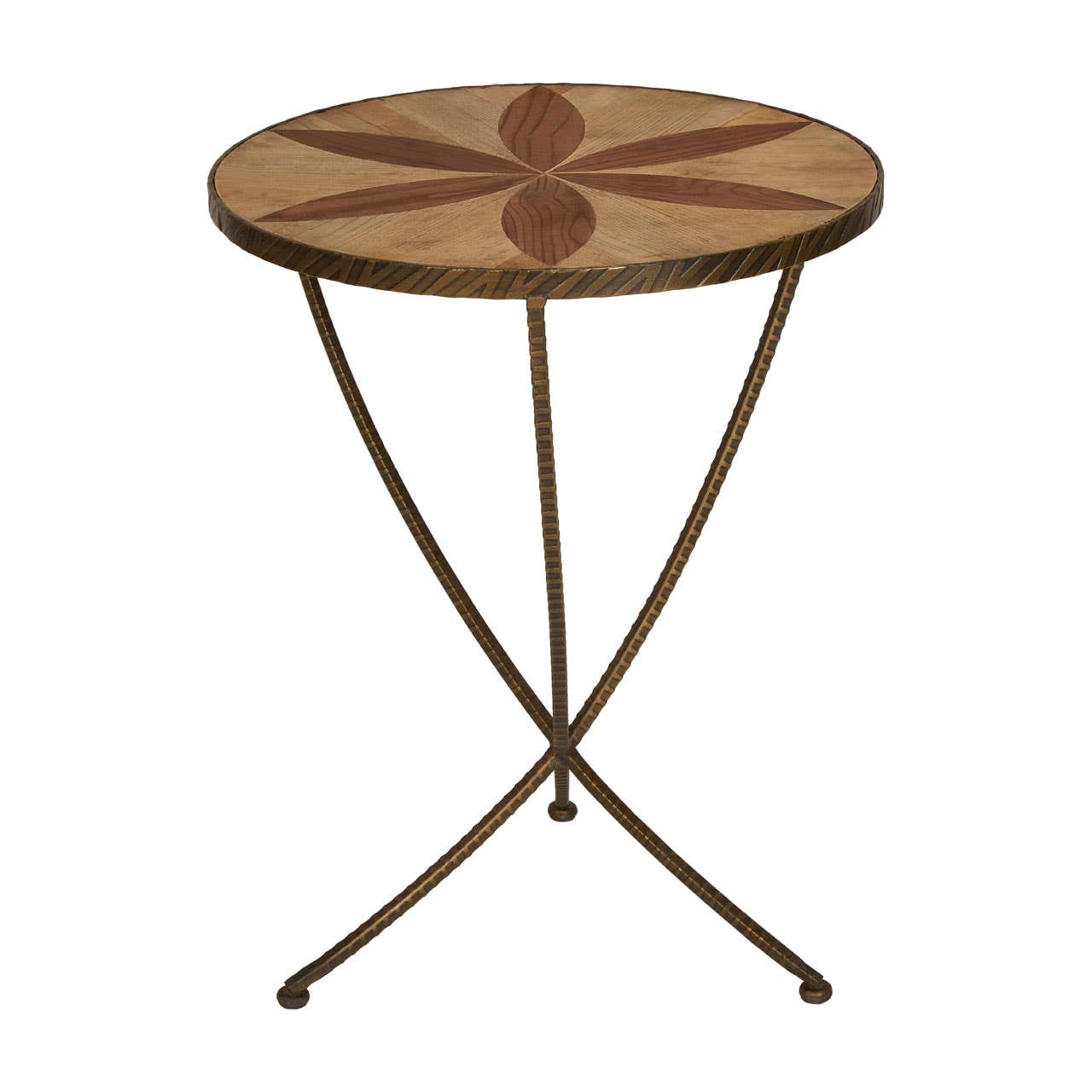 Elm Wood Iron Side Table