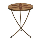 Elm Wood Iron Side Table
