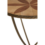 Elm Wood Iron Side Table