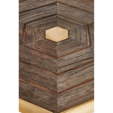 Gold Hexagon Elm End Table