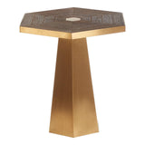 Golden Hexagon Elm End Table