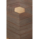 Golden Hexagon Elm End Table