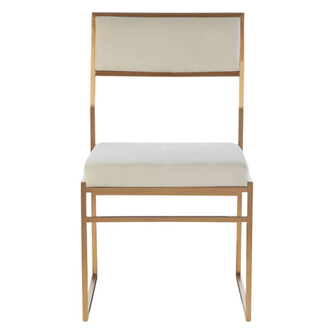 Luxe White Velvet Dining Chair