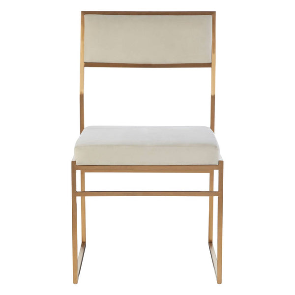 Luxe White Velvet Dining Chair