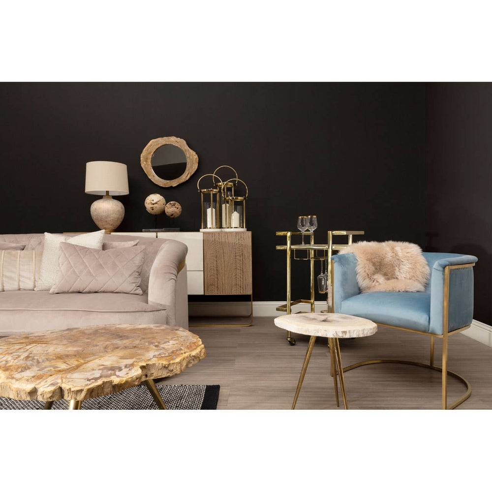 Luxe Blue Velvet Accent Chair