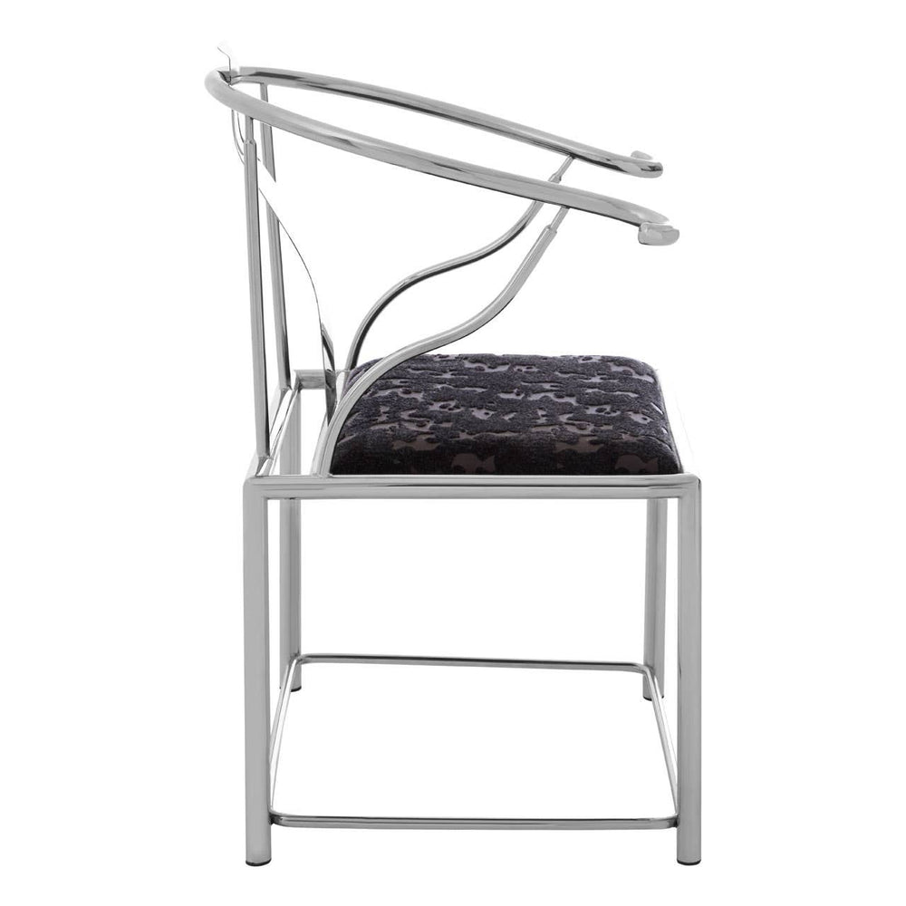 Luxe Steel Velvet Chair