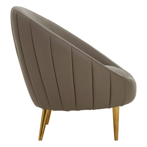Luxe Brown Channel Tufted Chair