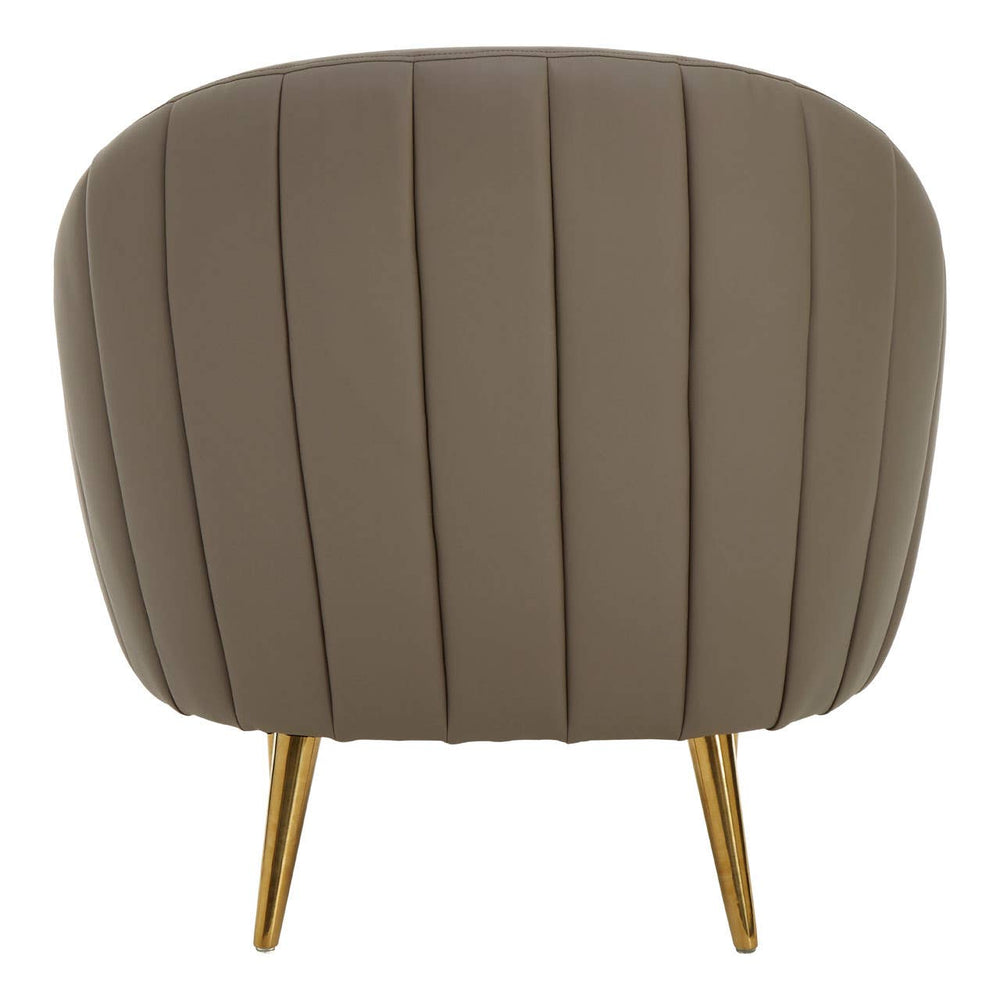 Luxe Brown Channel Tufted Chair