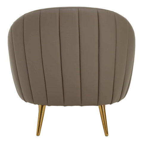 Luxe Brown Channel Tufted Chair