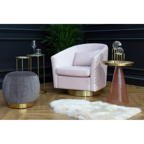 Luxe Pink Velvet Accent Chair