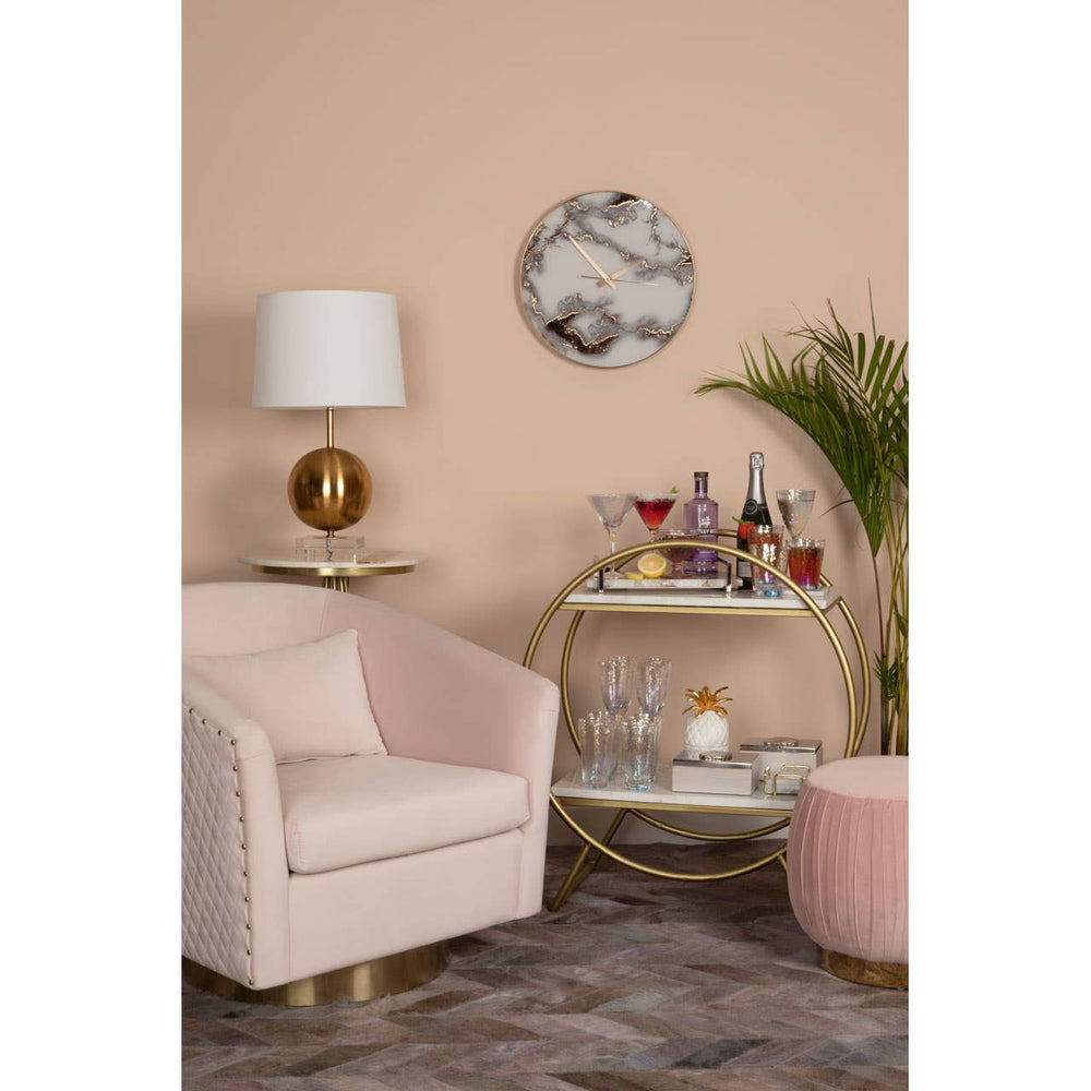 Luxe Pink Velvet Accent Chair