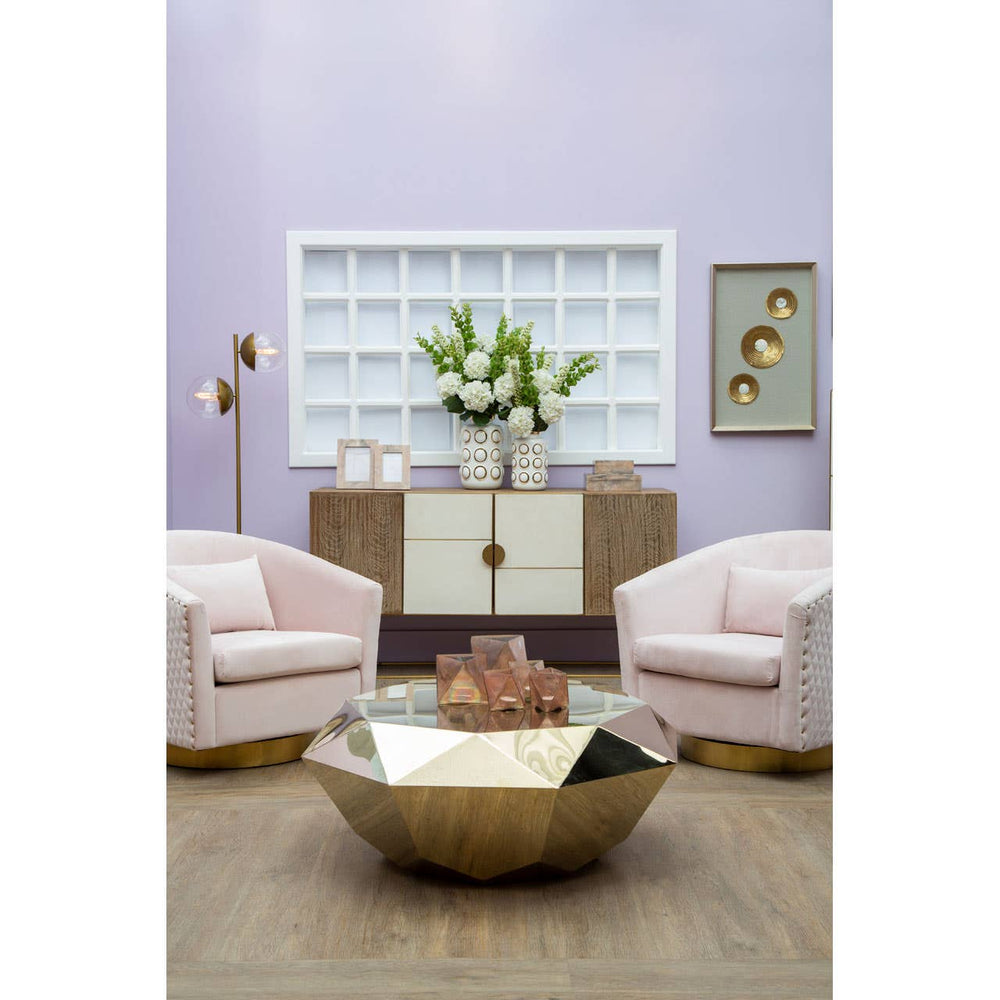 Luxe Pink Velvet Accent Chair