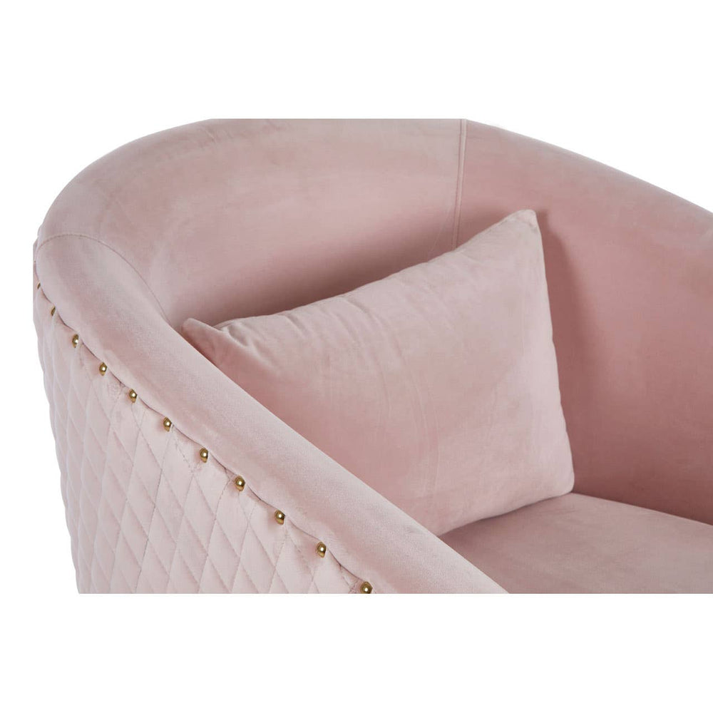Luxe Pink Velvet Accent Chair