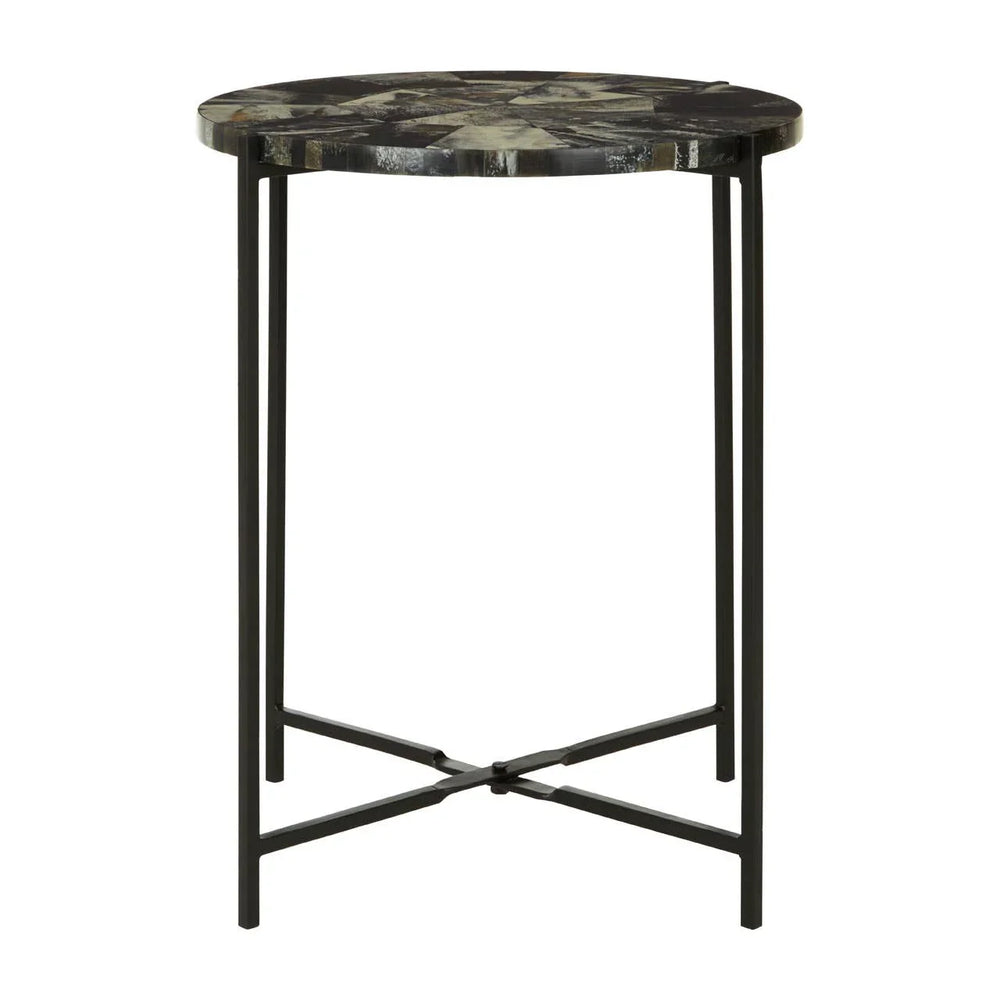 Elegant Green Iron Leg Table