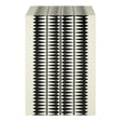 A black and white resin table and stool featuring a modern design with a textured surface, showcasing alternating vertical stripes of black and white. The piece has a rectangular shape and a smooth top, suitable for contemporary home decor