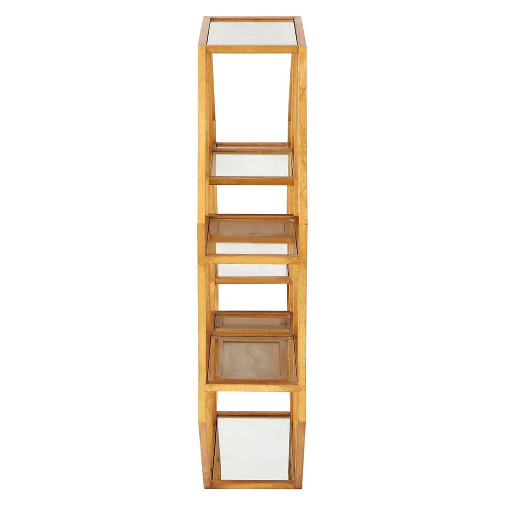 HexaGold Mirrored Shelf Unit