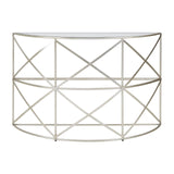 Silver Leaf Glass Console Table