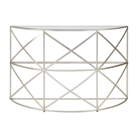 Silver Leaf Glass Console Table