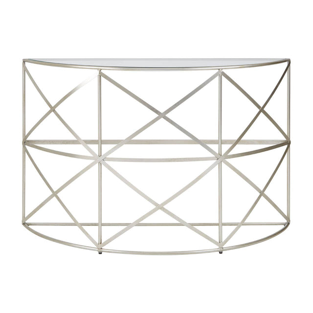 Silver Leaf Glass Console Table