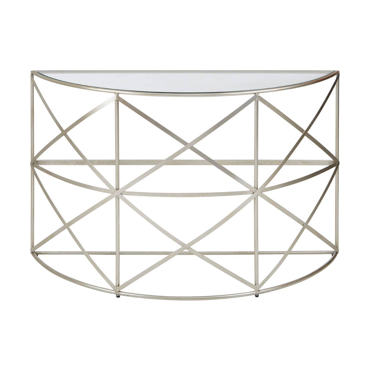 Silver Leaf Glass Console Table