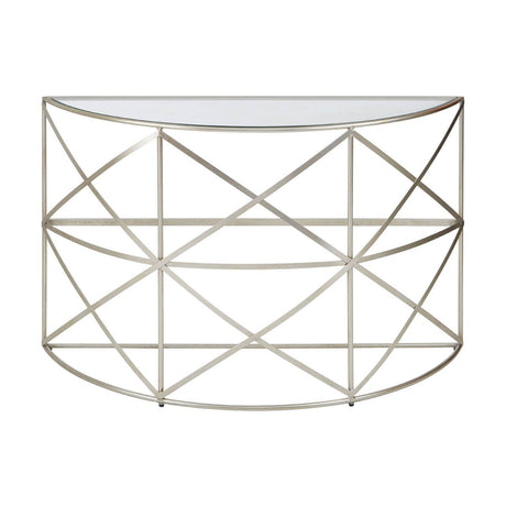 Silver Leaf Glass Console Table