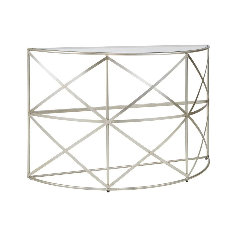 Silver Leaf Glass Console Table