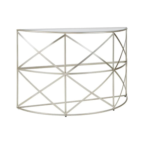 Silver Leaf Glass Console Table