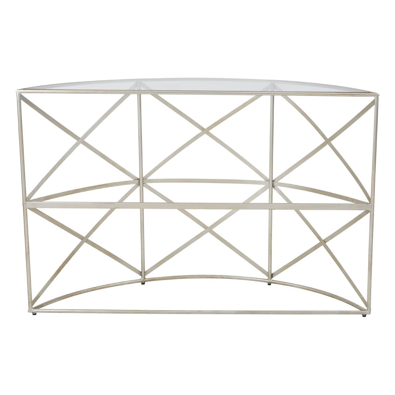 Silver Leaf Glass Console Table