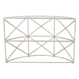 Silver Leaf Glass Console Table
