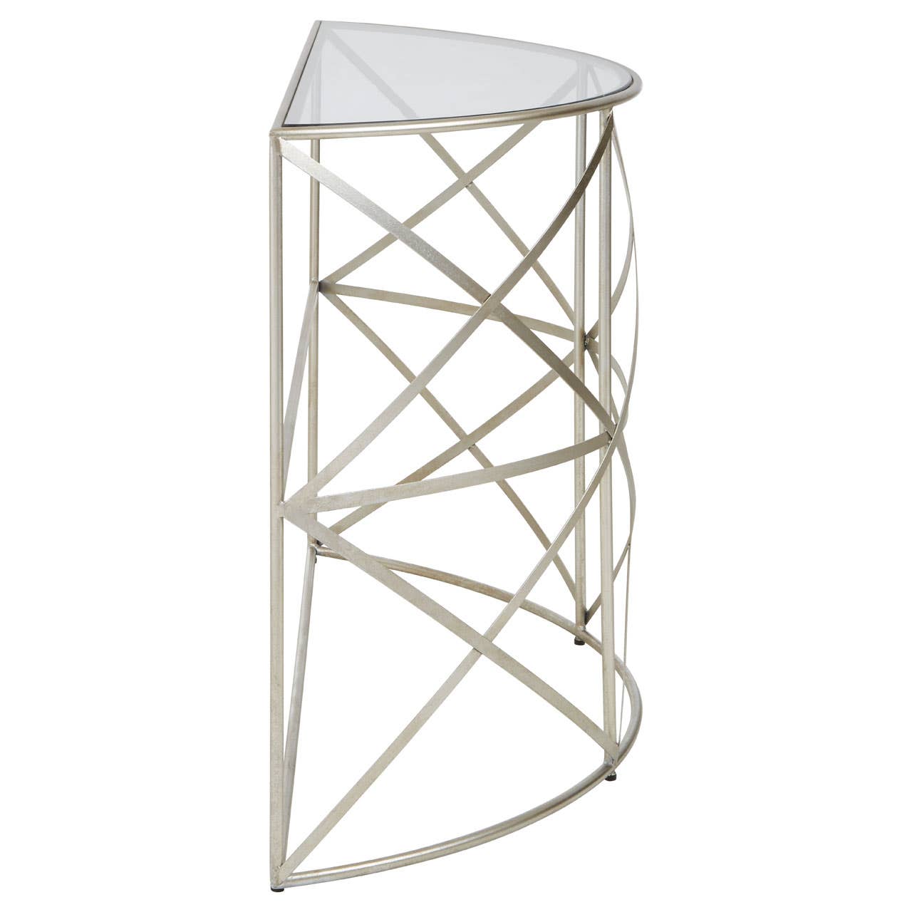 Silver Leaf Glass Console Table