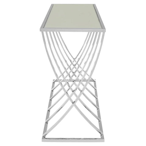 Sleek Silver Console Modern Elegance