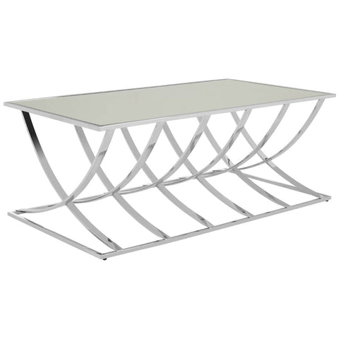 Mirrored Stainless Steel Coffee Table