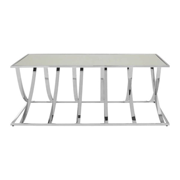Mirrored Stainless Steel Coffee Table