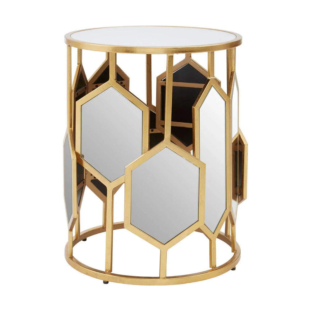 Hexagon Mirror Side Table