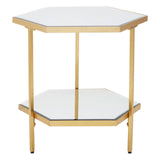 Elegance Mirrored Hex Side Table