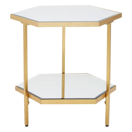 Elegance Mirrored Hex Side Table