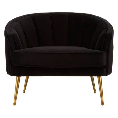 Luxe Black Velvet Gold Chair