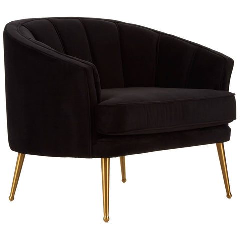 Luxe Black Velvet Gold Chair