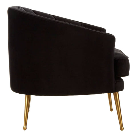 Luxe Black Velvet Gold Chair