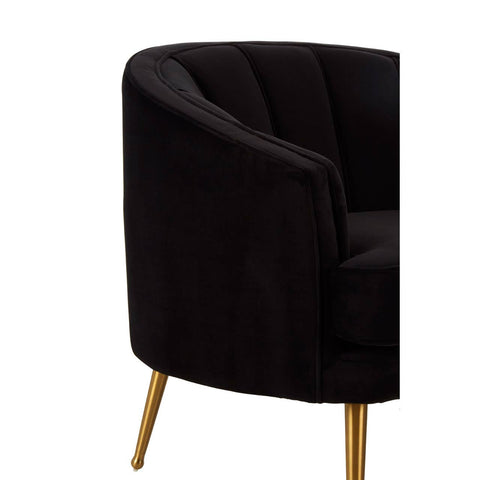 Luxe Black Velvet Gold Chair