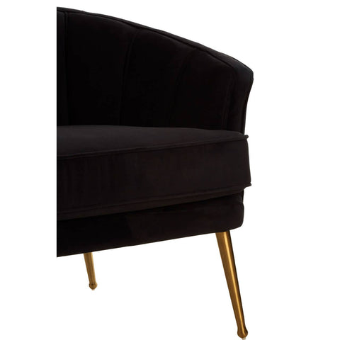Luxe Black Velvet Gold Chair