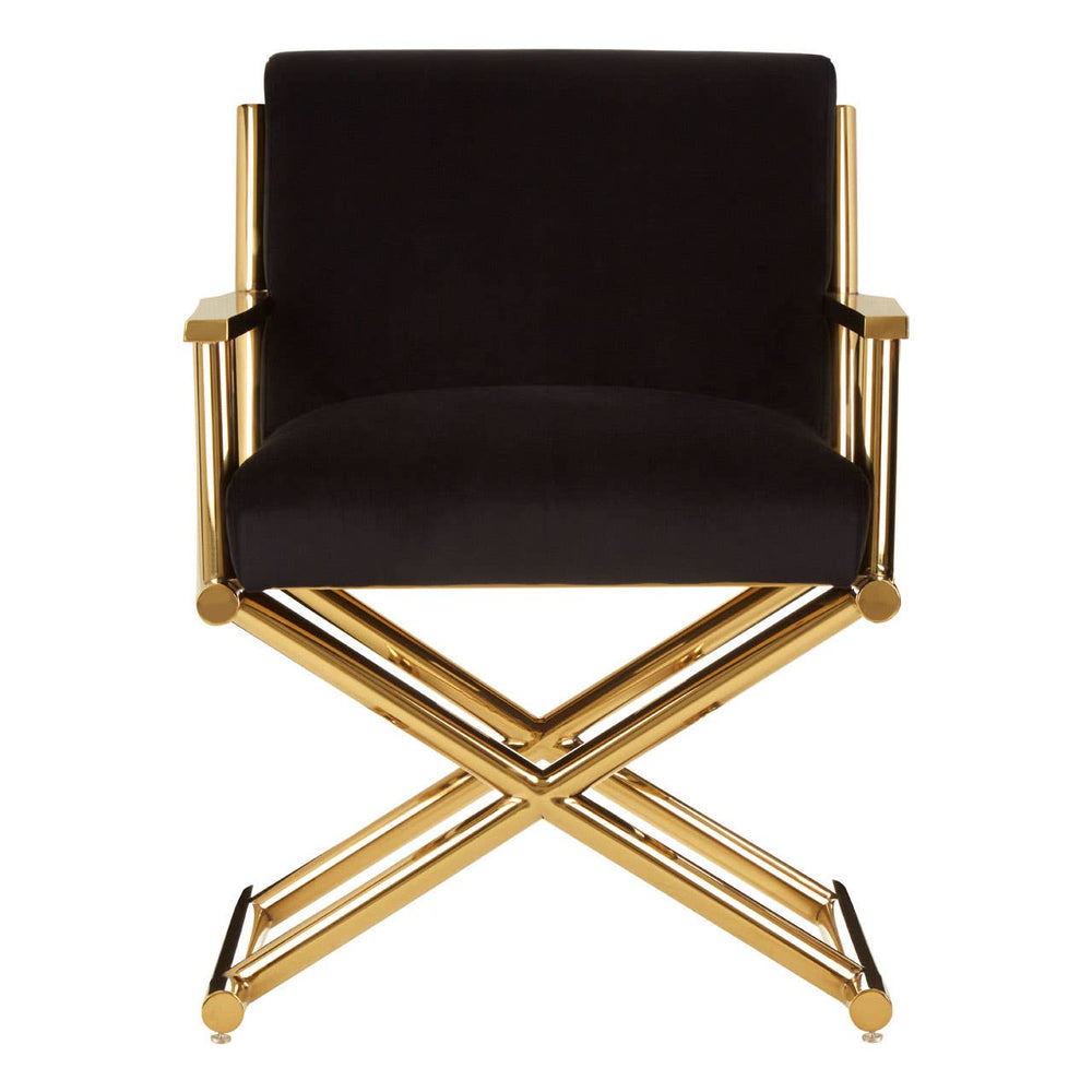 Luxe Black Velvet Accent Chair