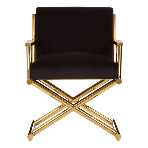 Luxe Black Velvet Accent Chair