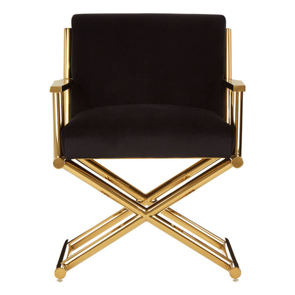 Luxe Black Velvet Accent Chair
