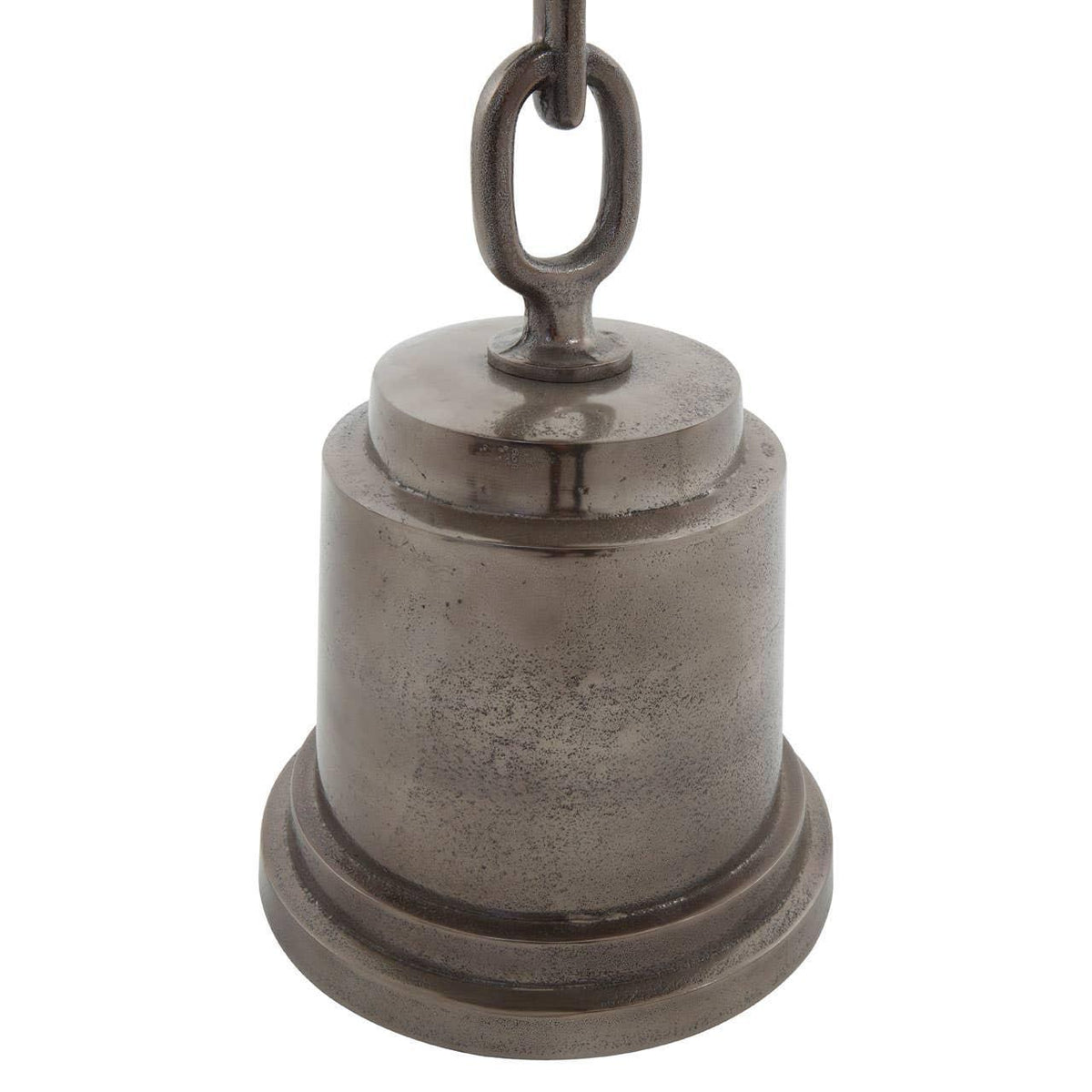 Antique metal pendant light with chain and brushed silver finish