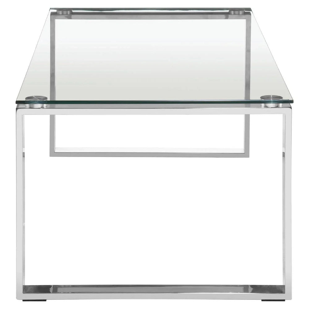 Sleek Steel Glass Coffee Table