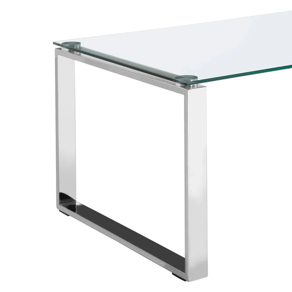 Sleek Steel Glass Coffee Table