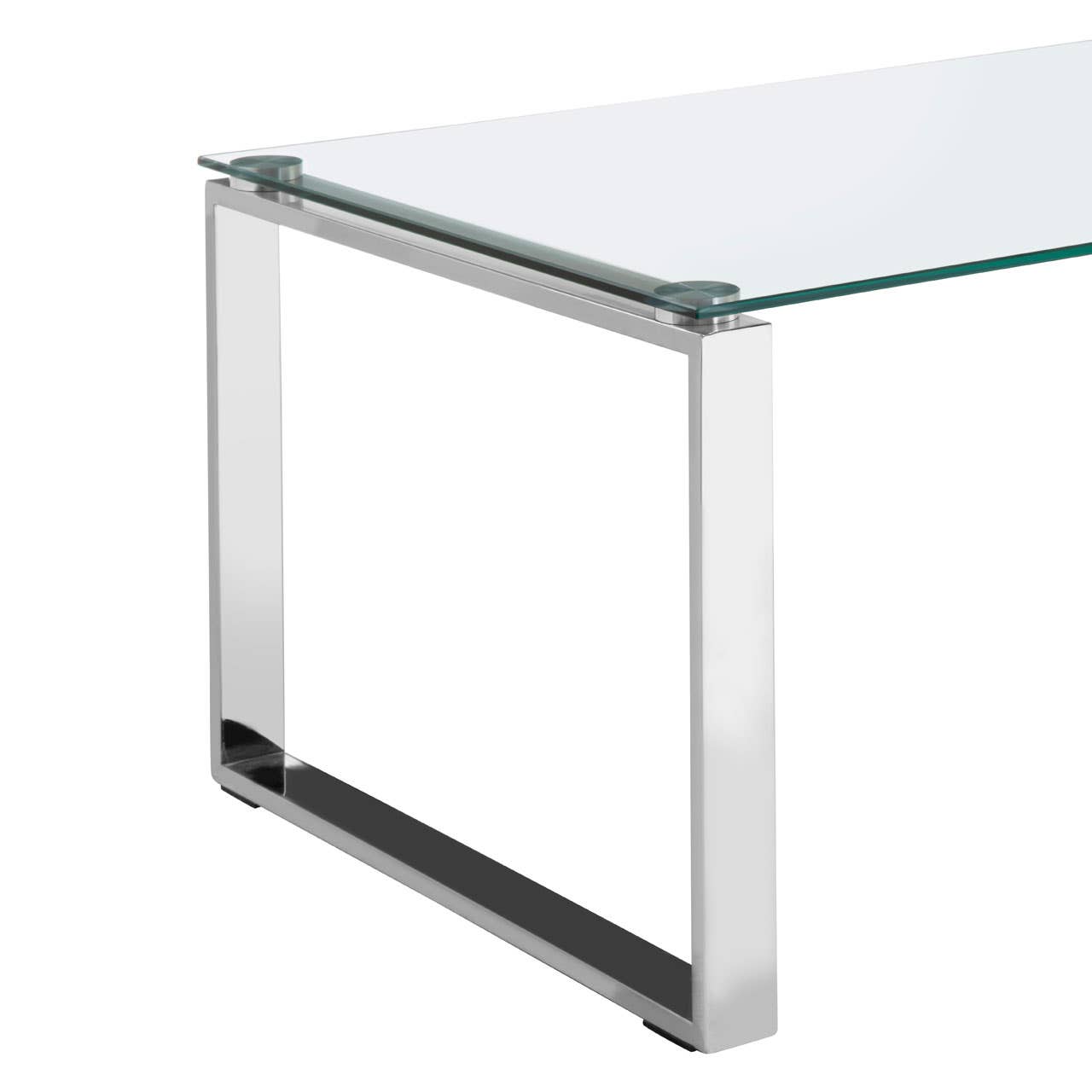 Sleek Steel Glass Coffee Table