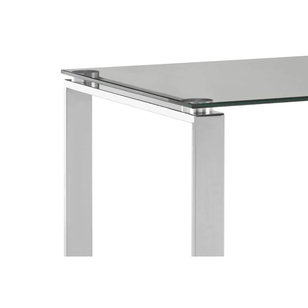 Reflective Silver Glass End Table